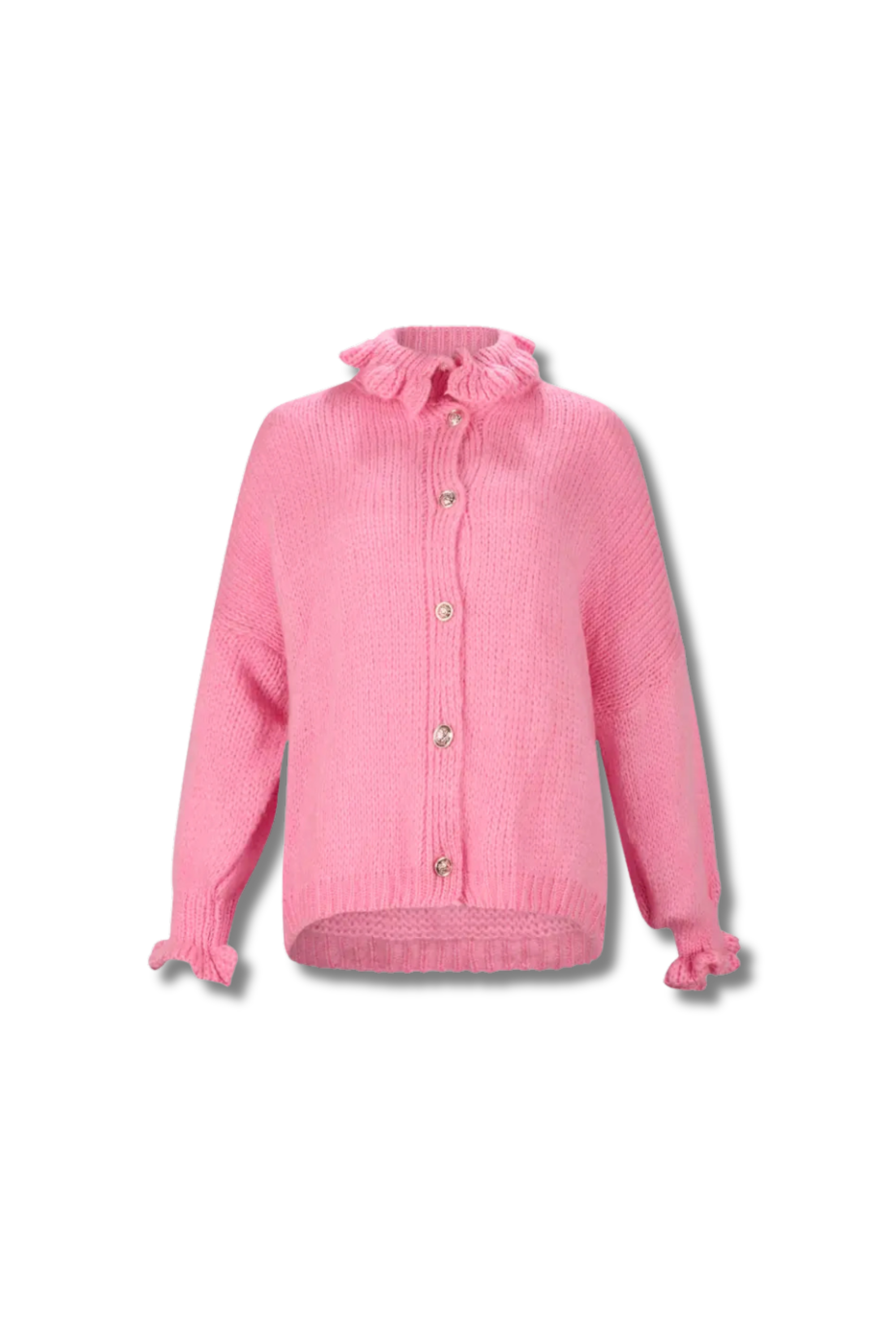 EMELY – Weicher Strick-Cardigan mit Rüschen